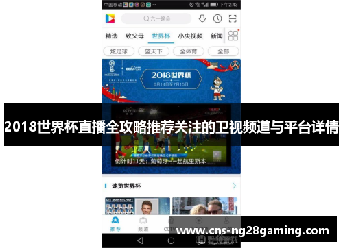 2018世界杯直播全攻略推荐关注的卫视频道与平台详情 2018世界杯直播全攻略推荐关注的卫视频道与平台详情