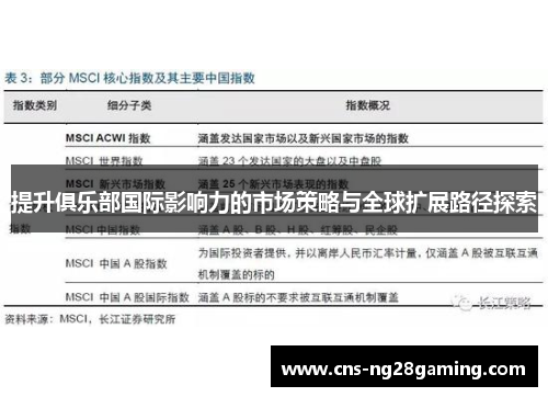 提升俱乐部国际影响力的市场策略与全球扩展路径探索